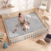 Kruipmat 3 Cm Dikke Speelmat Baby Met Zachte Flanel 150 X 180 Cm Antislip Waterafstotend Lichtgrijs