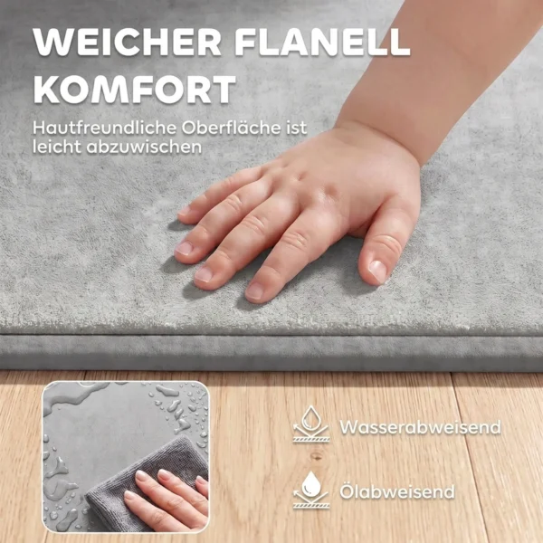 Kruipmat 3 Cm Dikke Speelmat Baby Met Zachte Flanel 150 X 180 Cm Antislip Waterafstotend Lichtgrijs