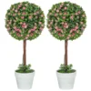 Künstliche Rosenpflanzen 2er Set 60 Cm Künstliche Pflanze Mit Rosenblüten, UV Schutz Für Innen Und Außen