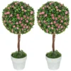 Künstliche Rosenpflanzen 2er Set 60 Cm Künstliche Pflanze Mit Rosenblüten, UV Schutz Für Innen Und Außen