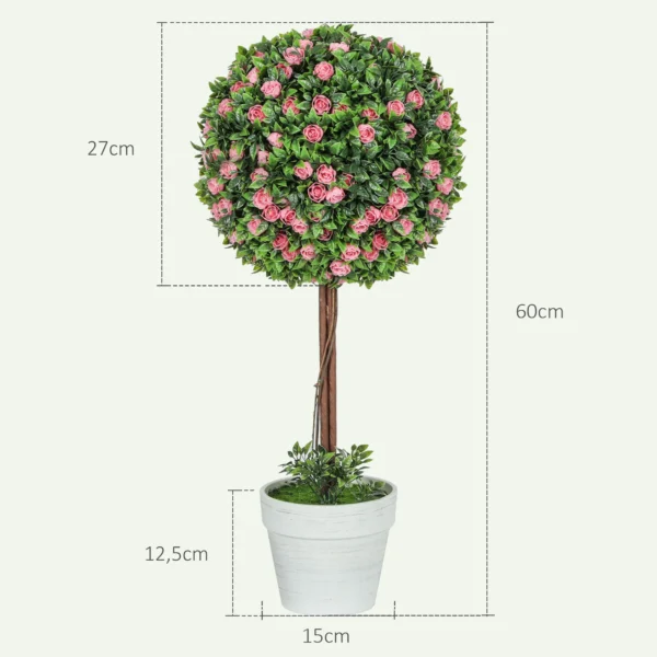 Künstliche Rosenpflanzen 2er Set 60 Cm Künstliche Pflanze Mit Rosenblüten, UV Schutz Für Innen Und Außen