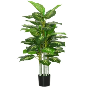 Kunstplant, Plastic Plant, Cementpot, Binnen En Buiten, 120 Cm, Groen