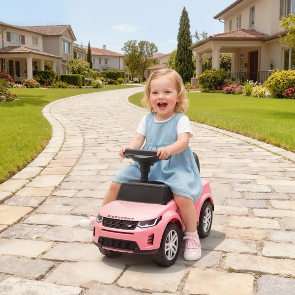 LAND ROVER DISCOVERY Loopauto, Loopvoertuig Met Claxon, Motorgeluiden Opbergruimte Onder De Zitplaats 18 36 Maanden Roze