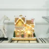 Lebkuchenhaus Met LED verlichting En Muziek, Kersthuis Winterlandschap Met Lebkuchenmann, Voor Kerstmis, Bruin