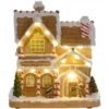 Lebkuchenhaus Met LED verlichting En Muziek, Kersthuis Winterlandschap Met Lebkuchenmann, Voor Kerstmis, Bruin