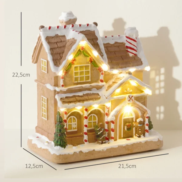 Lebkuchenhaus Met LED verlichting En Muziek, Kersthuis Winterlandschap Met Lebkuchenmann, Voor Kerstmis, Bruin