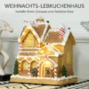 Lebkuchenhaus Met LED verlichting En Muziek, Kersthuis Winterlandschap Met Lebkuchenmann, Voor Kerstmis, Bruin