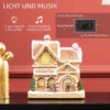Lebkuchenhaus Met LED verlichting En Muziek, Kersthuis Winterlandschap Met Lebkuchenmann, Voor Kerstmis, Bruin