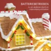 Lebkuchenhaus Met LED verlichting En Muziek, Kersthuis Winterlandschap Met Lebkuchenmann, Voor Kerstmis, Bruin