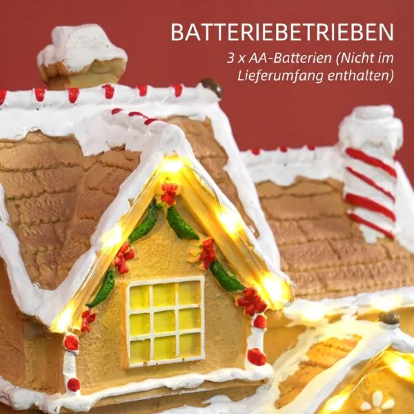 Lebkuchenhaus Met LED verlichting En Muziek, Kersthuis Winterlandschap Met Lebkuchenmann, Voor Kerstmis, Bruin
