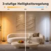 LED hoeklamp, Moderne Staande Lamp, 1450 Lm, 3 Helderheidsniveaus, Voetschakelaar, 3000 K, Woon /slaapkamer, Zwart