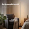 LED hoeklamp, Moderne Staande Lamp, 1450 Lm, 3 Helderheidsniveaus, Voetschakelaar, 3000 K, Woon /slaapkamer, Zwart