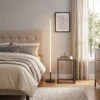LED hoeklamp, Moderne Staande Lamp, 1450 Lm, 3 Helderheidsniveaus, Voetschakelaar, 3000 K, Woon /slaapkamer, Zwart