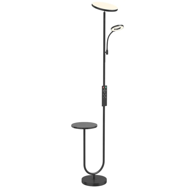 LED plafondlamp Met Bijzettafel En Leeslamp, Dimbare Staande Lamp Met Afstandsbediening, 4 Kleurtemperaturen