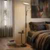 LED plafondlamp Met Bijzettafel En Leeslamp, Dimbare Staande Lamp Met Afstandsbediening, 4 Kleurtemperaturen