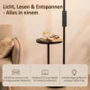 LED plafondlamp Met Bijzettafel En Leeslamp, Dimbare Staande Lamp Met Afstandsbediening, 4 Kleurtemperaturen