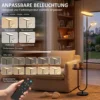 LED plafondlamp Met Bijzettafel En Leeslamp, Dimbare Staande Lamp Met Afstandsbediening, 4 Kleurtemperaturen