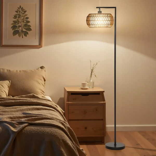 LED Staande Lamp Met Dubbele Kap, Dimbare Staande Lamp Met 3 Kleurtemperaturen Voor Woonkamer, Slaapkamer, Kantoor, Zwart