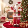 Levensgrote Zingende Kerstman 150 Cm, Geanimeerde Muziekfiguur Met Draaiend Hoofd, Zwaaiende Hand En Cadeau