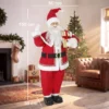 Levensgrote Zingende Kerstman 150 Cm, Geanimeerde Muziekfiguur Met Draaiend Hoofd, Zwaaiende Hand En Cadeau