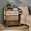 Linnen Kast Met 4 Lades En Metalen Frame Voor Slaapkamer, Woonkamer