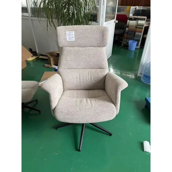 Loungesessel 360 Grad Drehbar Relaxsessel Mit Hocker Beige