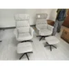 Loungesessel 360 Grad Drehbar Relaxsessel Mit Hocker Beige