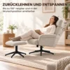 Loungesessel 360 Grad Drehbar Relaxsessel Mit Hocker Beige