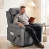Massage Relaxstoel Met Verwarming, Verstelbare Hoofdsteun En Wall Hugger functie, Grijs