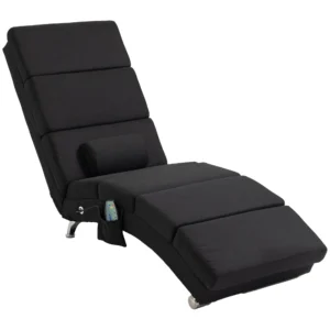 Massagesstoel, Relaxstoel, Ligstoel Met 8 Vibratiepunten, 5 Modi, 56 X 168 X 84 Cm, Zwart