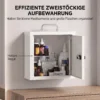 Medisch Kastje Voor Wandmontage Met Cijferslot, 2 laags EHBO kastje Van Roestvrij Staal, Wit