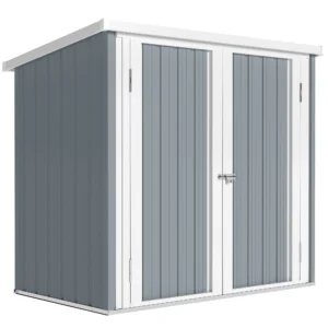 Metalen Apparatenhuis 1,1 M², Gereedschapsschuur Met Lessenaarsdak Afsluitbare Dubbele Deuren, 147 X 86 X 134 Cm