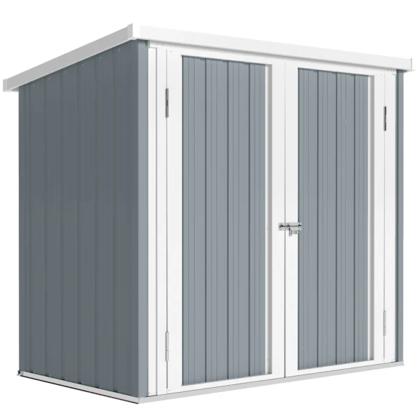 Metalen Apparatenhuis 1,1 M², Gereedschapsschuur Met Lessenaarsdak Afsluitbare Dubbele Deuren, 147 X 86 X 134 Cm