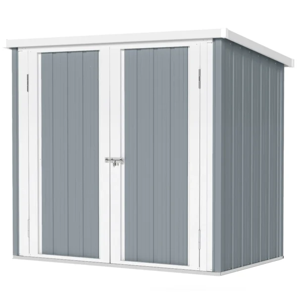 Metalen Apparatenhuis 1,1 M², Gereedschapsschuur Met Lessenaarsdak Afsluitbare Dubbele Deuren, 147 X 86 X 134 Cm