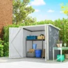 Metalen Apparatenhuis 1,1 M², Gereedschapsschuur Met Lessenaarsdak Afsluitbare Dubbele Deuren, 147 X 86 X 134 Cm