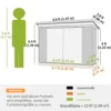 Metalen Apparatenhuis 1,1 M², Gereedschapsschuur Met Lessenaarsdak Afsluitbare Dubbele Deuren, 147 X 86 X 134 Cm