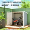 Metalen Apparatenhuis 1,1 M², Gereedschapsschuur Met Lessenaarsdak Afsluitbare Dubbele Deuren, 147 X 86 X 134 Cm