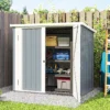 Metalen Apparatenhuis 1,1 M², Gereedschapsschuur Met Lessenaarsdak Afsluitbare Dubbele Deuren, 147 X 86 X 134 Cm