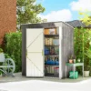 Metalen Tuinhuisje 1,37 M², Afsluitbaar Tuinhuisje Met Ventilatie Zadeldak Handschoenen, 163 X 90 X 179 Cm