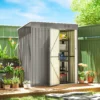 Metalen Tuinhuisje 1,37 M², Afsluitbaar Tuinhuisje Met Ventilatie Zadeldak Handschoenen, 163 X 90 X 179 Cm