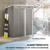 Metalen Tuinhuisje 1,37 M², Afsluitbaar Tuinhuisje Met Ventilatie Zadeldak Handschoenen, 163 X 90 X 179 Cm