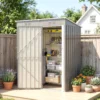 Metalen Tuinhuisje 1,37 M², Afsluitbaar Tuinhuisje Met Ventilatie Zadeldak Handschoenen, 163 X 90 X 179 Cm