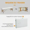 Mobiele Massagetafel 2 Zones Opvouwbaar Hoogteverstelbaar Massagetafel 60 Cm Breed Met Draagtas Houten Voeten Crèmewit