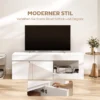 Modern TV meubel Voor De Woonkamer Met 2 Deuren, Open Vak En Handgrepen, Geschikt Voor Tv's Tot 60 Inch, 140 X 40 X 48 Cm, Wit
