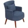 Moderne Fauteuil, Gestoffeerde Accentstoel Met Lendenkussen, Blauw