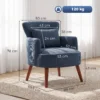Moderne Fauteuil, Gestoffeerde Accentstoel Met Lendenkussen, Blauw