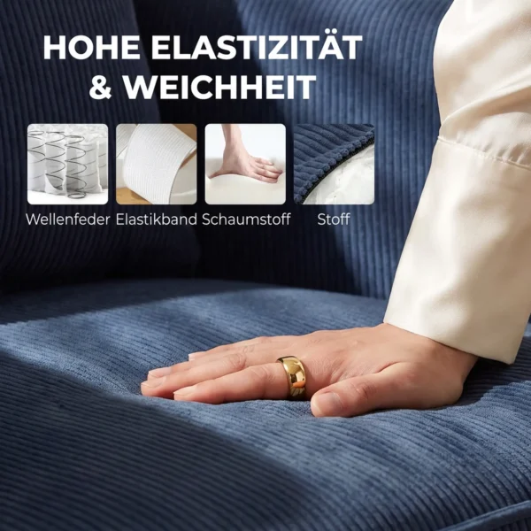 Moderne Fauteuil, Gestoffeerde Accentstoel Met Lendenkussen, Blauw