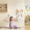 Montessori Motorikbrett 12 in 1 Holz Busy Board Im Osterhasen Wandmontiert Mit Xylophon Zahnrädern 1,5 6 Jahren