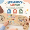Montessori Motorikbrett Holz Busy Board In Dackelform Wandmontiertes Activity Board Mit Xylophon Zahnrädern Trommel