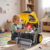 Motorspeelgoed Kinderen 68 delig Graafmachine Autoreparatieset Met Lichtjes & Geluid Mistfunctie Geluiden, Stuurwiel Toeter Geel